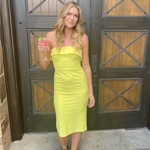 Yellow Strapless Dress